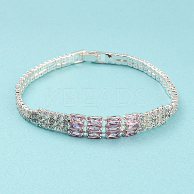 Rack Plating Brass Rectangle Link Bracelet BJEW-Q771-10S-1