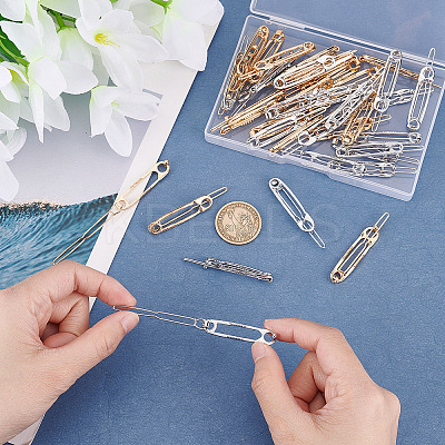 40Pcs 2 Colors Zinc Alloy Hair Pin PHAR-CP0001-09-1