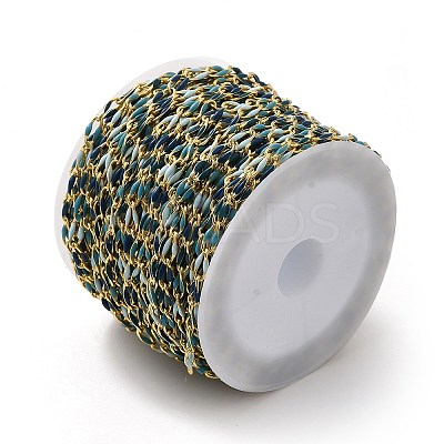 Brass Enamel Curb Chains CHC-C003-13G-11-1