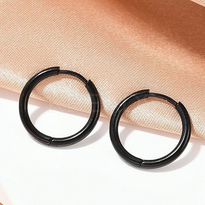 202 Stainless Steel Huggie Hoop Earrings EJEW-F111A-19mm-EB-1
