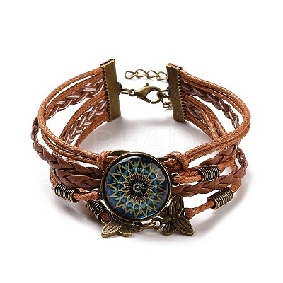 PU Leather Multi-strand Bracelet MAND-PW0001-40B-1