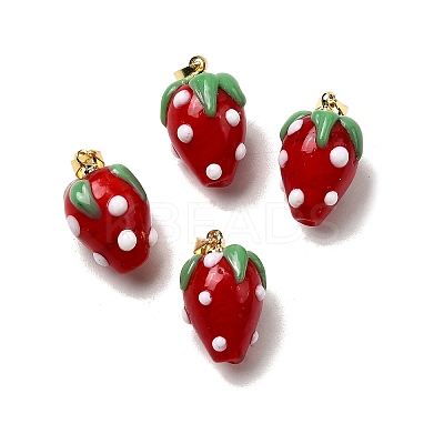 Handmade Lampwork Pendants LAMP-S069-05A-G-1