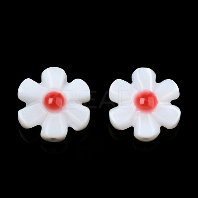 Natural Freshwater Shell Enamel Beads SHEL-N003-27C-1
