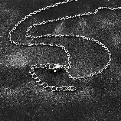 Non-Tarnish 304 Stainless Steel Cable Chain Necklace STAS-T040-PJ204-70-1