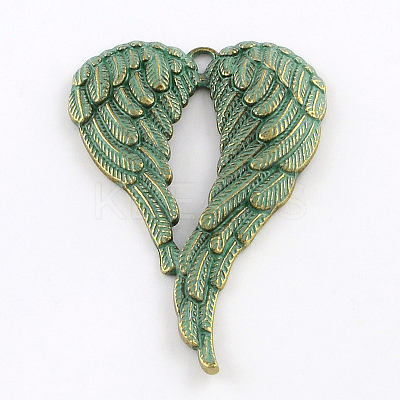 Wing Zinc Alloy Big Pendants PALLOY-R065-064-FF-1