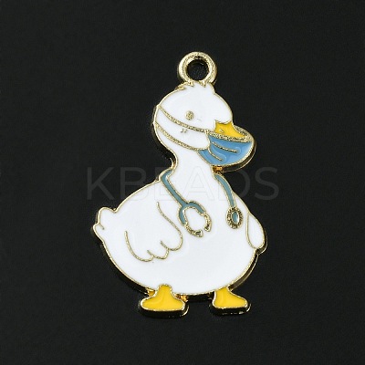 Light Gold Tone Alloy Enamel Pendants ENAM-C013-01E-1