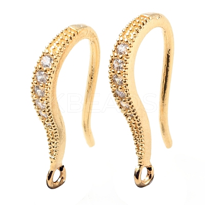 Brass with Crystal Rhinestone Earring Hooks KK-C024-20G-1