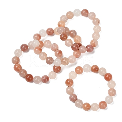 12MM Natural Xinjiang Golden Silk Jade Round Beaded Stretch Bracelets for Women BJEW-G756-01C-1