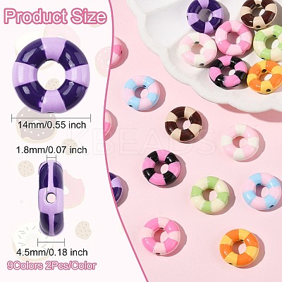 18Pcs 9 Colors Baking Paint Alloy Beads FIND-CJ0003-38-1