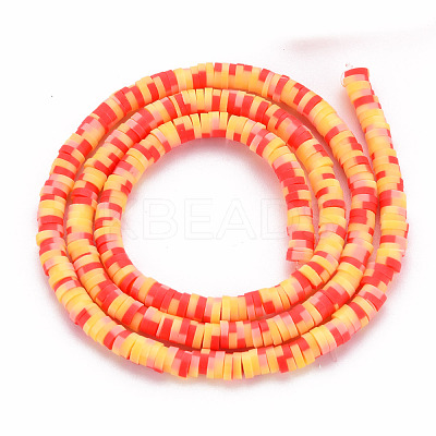 Handmade Polymer Clay Bead Strands CLAY-S094-4mm-A09-1