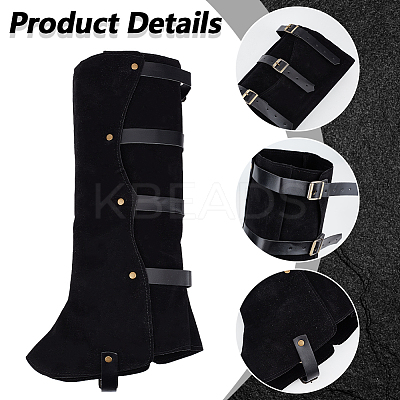 Imitation Leather & Iron Boot Cover AJEW-WH20005-21B-1