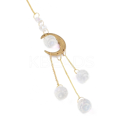 Glass Teardrop Big Pendant Decorations HJEW-M005-05B-G-1