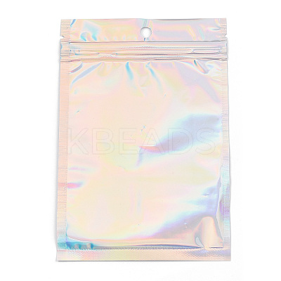 Rectangle Zip Top Plastic Glitter Holographic Bags OPP-YWC0001-11X16-1