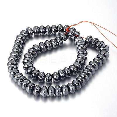 Pearlized Non-magnetic Synthetic Hematite Rondelle Beads Strands X-G-F230-02-1