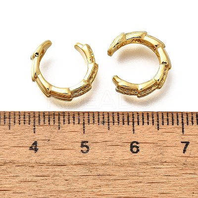 Brass Micro Pave Clear Cubic Zirconia Cuff Earrings EJEW-Z085-02G-1