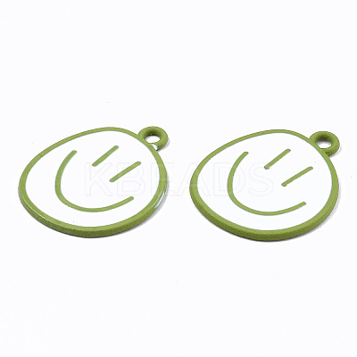 Spray Painted Alloy Pendants ENAM-S127-026B-RS-1