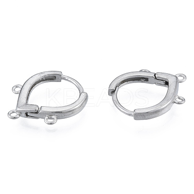 Tarnish Resistant 304 Stainless Steel Hoop Earrings Findings STAS-N092-193-1