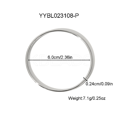 5Pcs Stylish 304 Stainless Steel Plain Bangles for Women CS8821-1-1