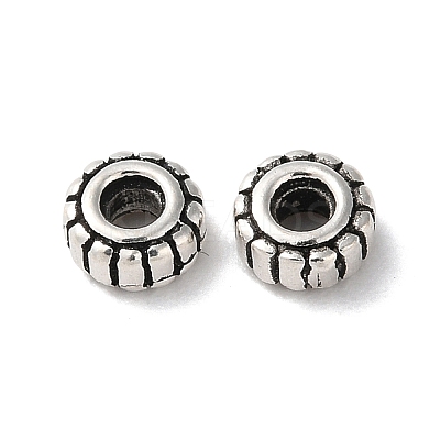 925 Sterling Silver Corrugated Beads STER-P053-09A-AS-1