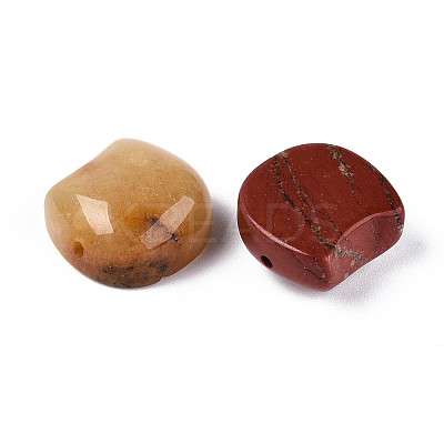 Natural & Synthetic Mixed Gemstone Cat Head Shape Beads G-T144-05M-1