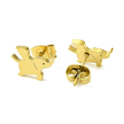 Cute Little Animal Theme 304 Stainless Steel Stud Earrings EJEW-B041-03C-G-1
