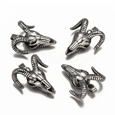 Cattle Skull 304 Stainless Steel Big Pendants X-STAS-M206-100AS-1