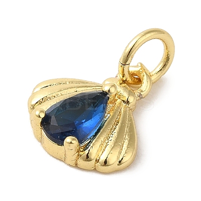 Brass Micro Pave Cubic Zirconia Pendants KK-R162-014A-G-1