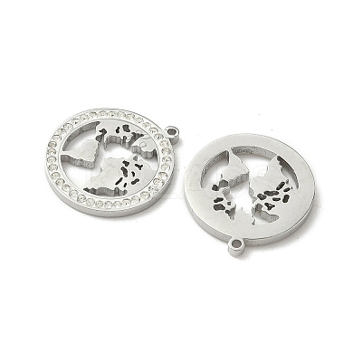 304 Stainless Steel Rhinestone Pendants STAS-V015-08P-1