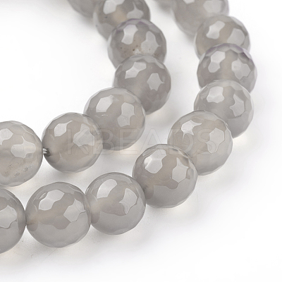 Natural Grey Agate Beads G-A047-1-1