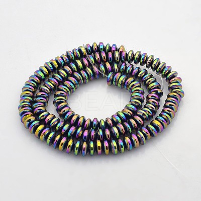 Electroplate Non-magnetic Synthetic Hematite Rondelle Beads Strands G-J216B-10-1