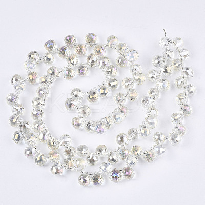 Transparent Glass Beads Strands GLAA-T006-14E-1