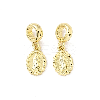 Brass Religion Virgin Mary European Dangle Charms KK-B141-15G-1