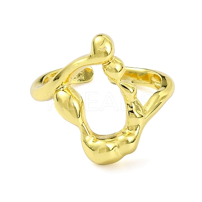 Brass Open Cuff Ring RJEW-B051-17G-1