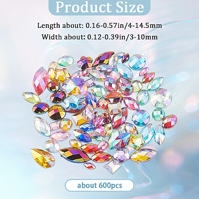 600Pcs Acrylic Rhinestone Cabochons DIY-WH20007-239A-1