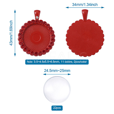 DIY Flat Round Pendant Making Kits DIY-TA0008-46-1