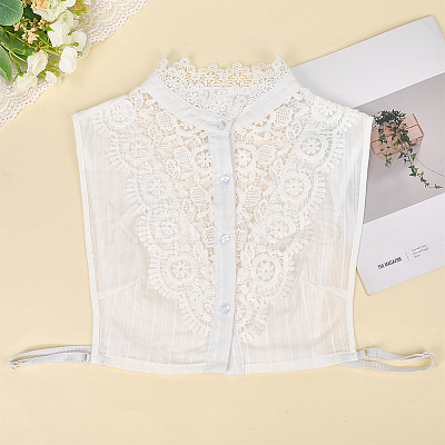 Detachable Cotton Shirt Women False Collar AJEW-WH20054-049B-1