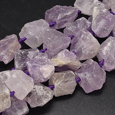 Nuggets Natural Amethyst Bead Strands G-F289-34A-1