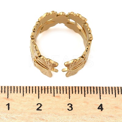 304 Stainless Steel Adjustable Open Cuff Rings for Women RJEW-U060-03E-G-1
