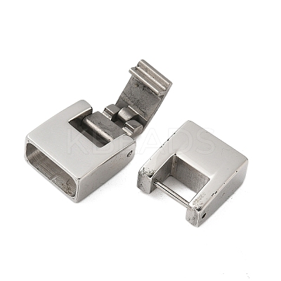 304 Stainless Steel Fold Over Clasps STAS-S185-15P-B-1