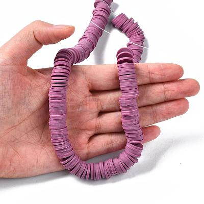 Flat Round Handmade Polymer Clay Beads CLAY-R067-12mm-05-1