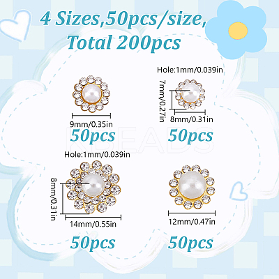 200Pcs 4 Styles Sew on Rhinestone FIND-HY0004-70-1