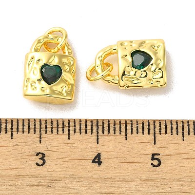 Brass Micro Pave Cubic Zirconia Pendants KK-H461-06G-02-1