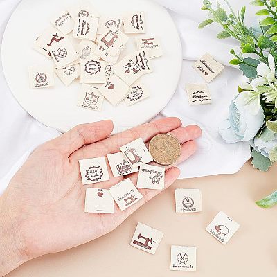 200Pcs 20 Patterns Cotton Sewing Labels FIND-NB0001-44-1