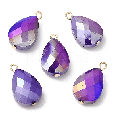 Imitation Jade Glass Pendants KK-Q777-02G-04-1