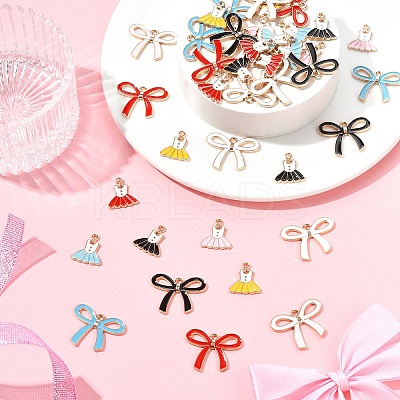 40Pcs 10 Styles Alloy Enamel Pendants ENAM-YW0005-63-1