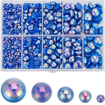 70G  5 Styles ABS Plastic Imitation Pearl Cabochons OACR-SC0001-45E-1