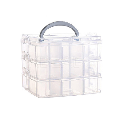 3-Tier Transparent Plastic Storage Container Box CON-PW0001-036D-1