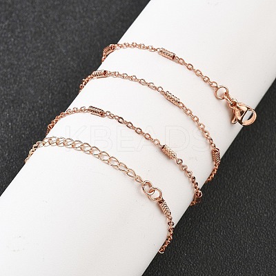 Brass Cable Chain Necklaces for Women NJEW-D302-19RG-1