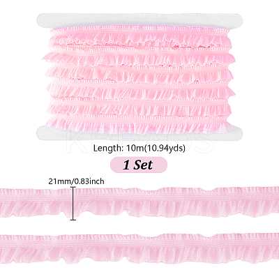 10M 10% Spandex 90% Polyamide Layered Pleated Lace Ribbon OCOR-GA0002-42B-1