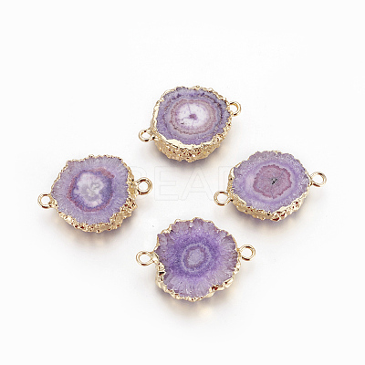 Natural Dyed Quartz Links connectors G-P399-A05-1